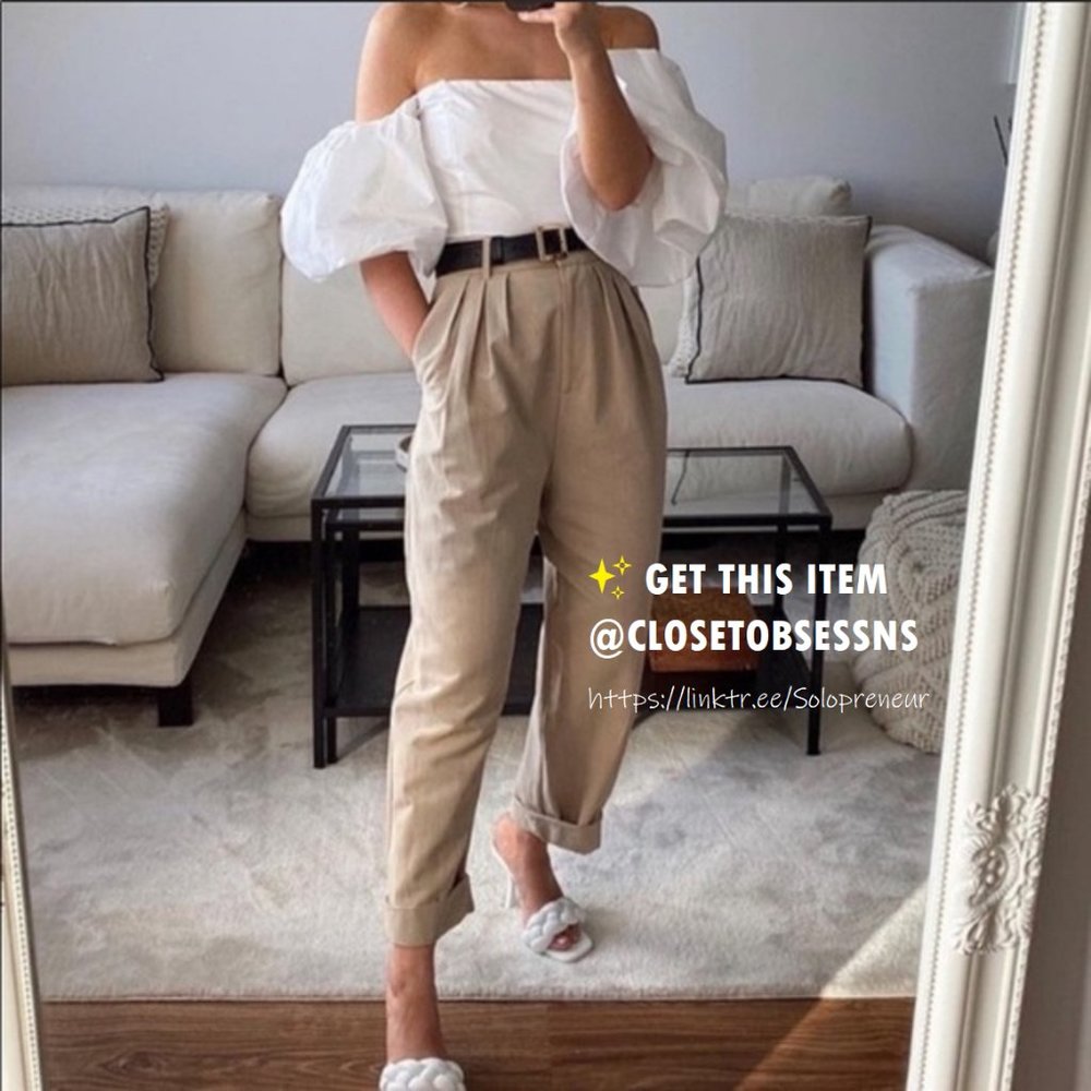 ZARA Carrot Fit Trousers with Darts Detail